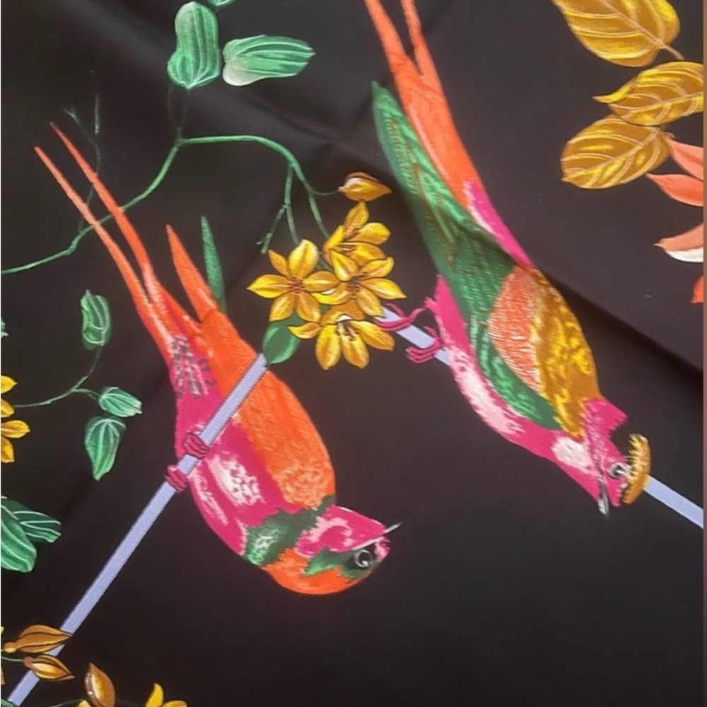 Dior Floral Silk Scarf in Black, Pink, Orange, Blue, Green - Picture 4 of 6